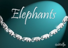 Elephants - náramek stříbřený
